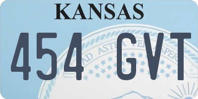 KS license plate 454GVT