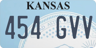 KS license plate 454GVV