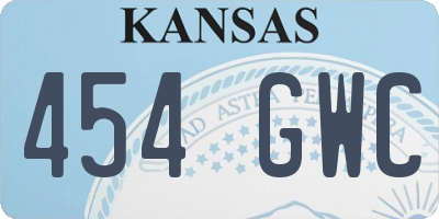 KS license plate 454GWC