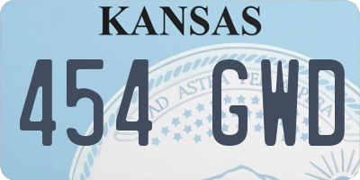 KS license plate 454GWD