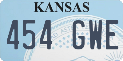 KS license plate 454GWE