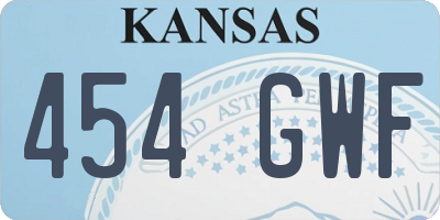 KS license plate 454GWF