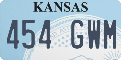 KS license plate 454GWM