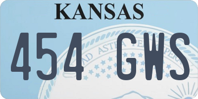 KS license plate 454GWS
