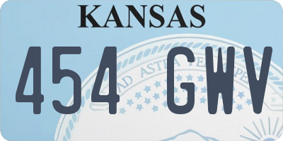 KS license plate 454GWV