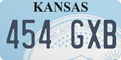 KS license plate 454GXB