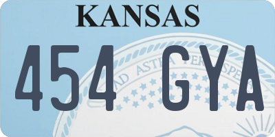 KS license plate 454GYA