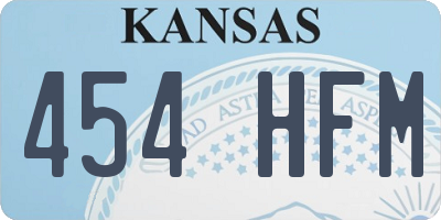 KS license plate 454HFM