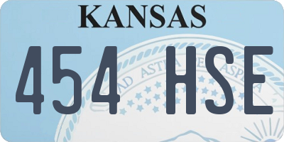 KS license plate 454HSE