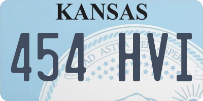 KS license plate 454HVI
