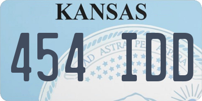 KS license plate 454IDD
