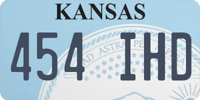 KS license plate 454IHD