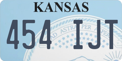 KS license plate 454IJT