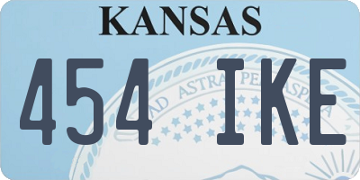 KS license plate 454IKE