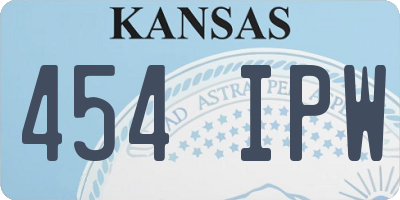 KS license plate 454IPW