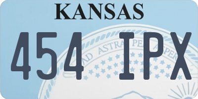 KS license plate 454IPX