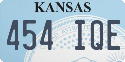 KS license plate 454IQE