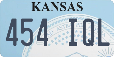 KS license plate 454IQL