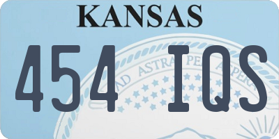 KS license plate 454IQS