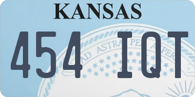 KS license plate 454IQT