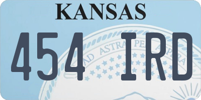 KS license plate 454IRD