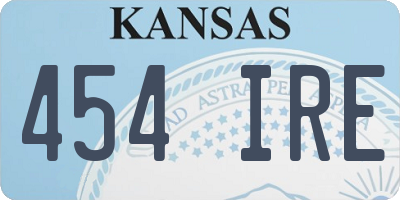 KS license plate 454IRE