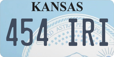 KS license plate 454IRI