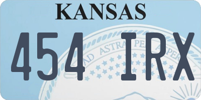 KS license plate 454IRX