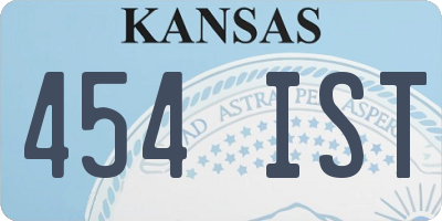 KS license plate 454IST