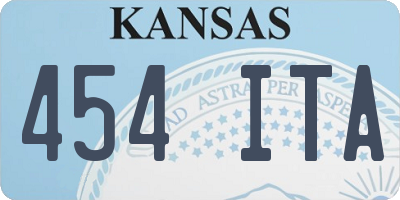 KS license plate 454ITA