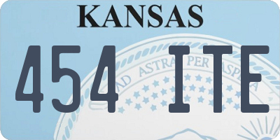 KS license plate 454ITE