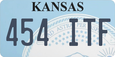 KS license plate 454ITF