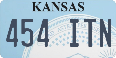 KS license plate 454ITN