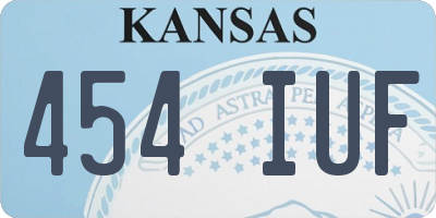 KS license plate 454IUF