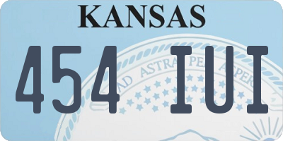 KS license plate 454IUI