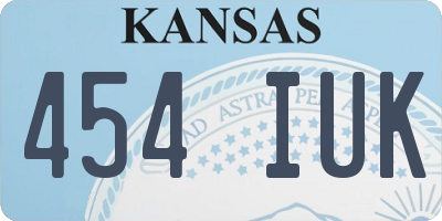 KS license plate 454IUK