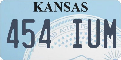 KS license plate 454IUM