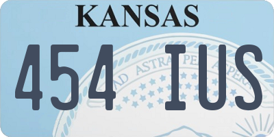 KS license plate 454IUS
