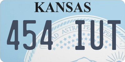 KS license plate 454IUT