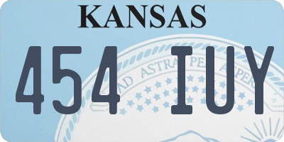 KS license plate 454IUY