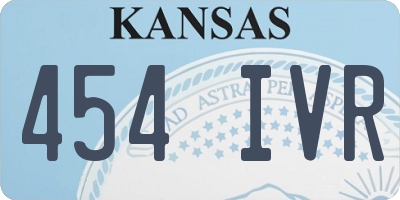 KS license plate 454IVR