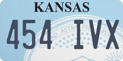 KS license plate 454IVX