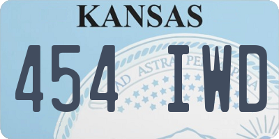 KS license plate 454IWD