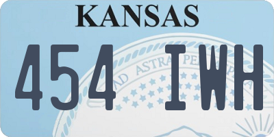 KS license plate 454IWH