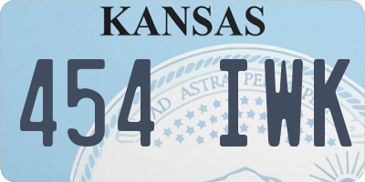 KS license plate 454IWK