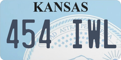 KS license plate 454IWL