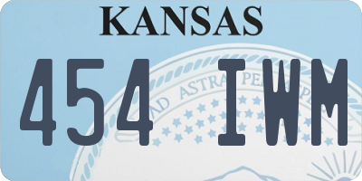 KS license plate 454IWM