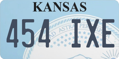 KS license plate 454IXE