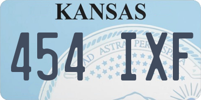 KS license plate 454IXF