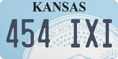 KS license plate 454IXI